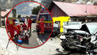 Impact devastator între o cisternă cu lapte și un autoturism! Două persoane au rămas încarcerate pe DN 14