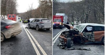 O șoferiță a făcut prăpăd pe DN 1, în drum spre Brașov. Cinci oameni au ajuns de urgență la spital