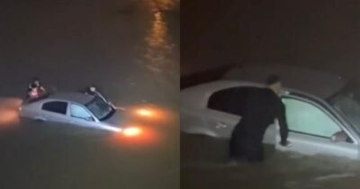 Clipe de groază la Târgu Jiu: O femeie a ajuns cu mașina în apele înghețate ale râului. Cum au scos-o polițiștii