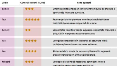 Zodiile care dau lovitura în 2026 și cele care rămân fără bani. Tabelul complet al câștigurilor pentru fiecare nativ
