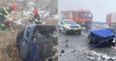 Nenorocire pe DN 1! A ieșit din benzinărie fără să se asigure și a făcut prăpăd. Trei oameni au ajuns direct la spital