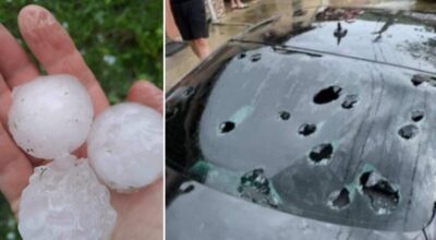 Iarnă în iunie lângă Pitești! Grindină cât oul de bibilică și mașini distruse. Imaginile dezastrului din …
