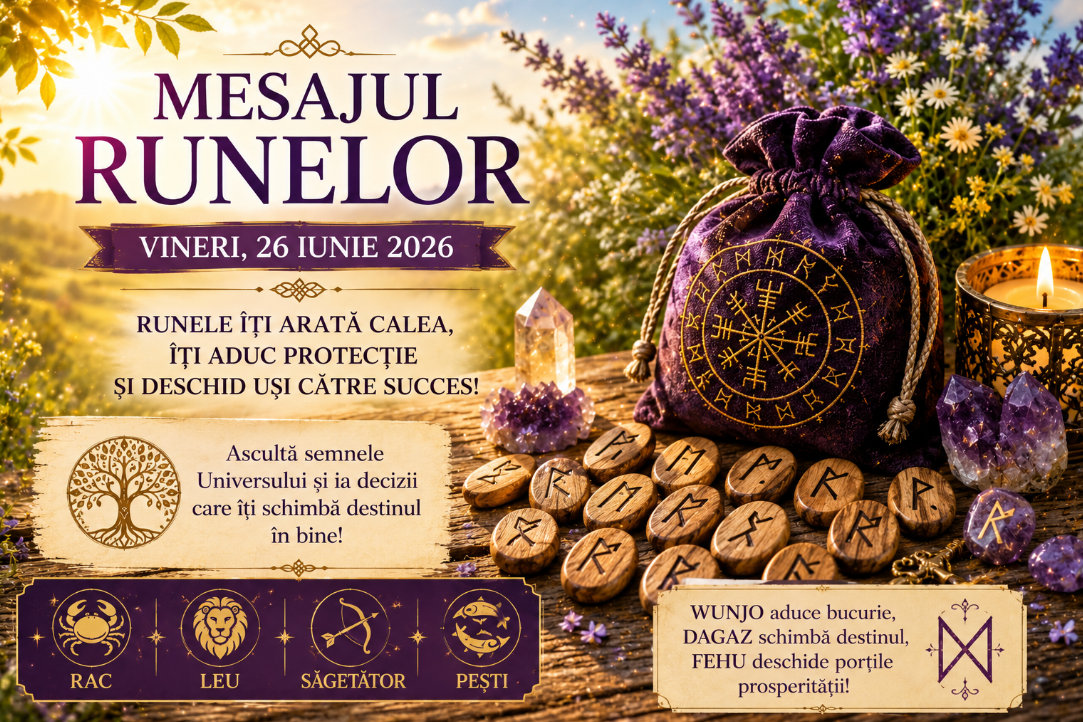 Horoscop rune 26 iunie! Zodiile care dau lovitura și primesc vestea așteptată. Noroc uriaș și schimbări totale