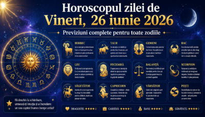 Horoscopul zilei de Vineri, 26 iunie 2026. Previziuni complete pentru toate zodiile