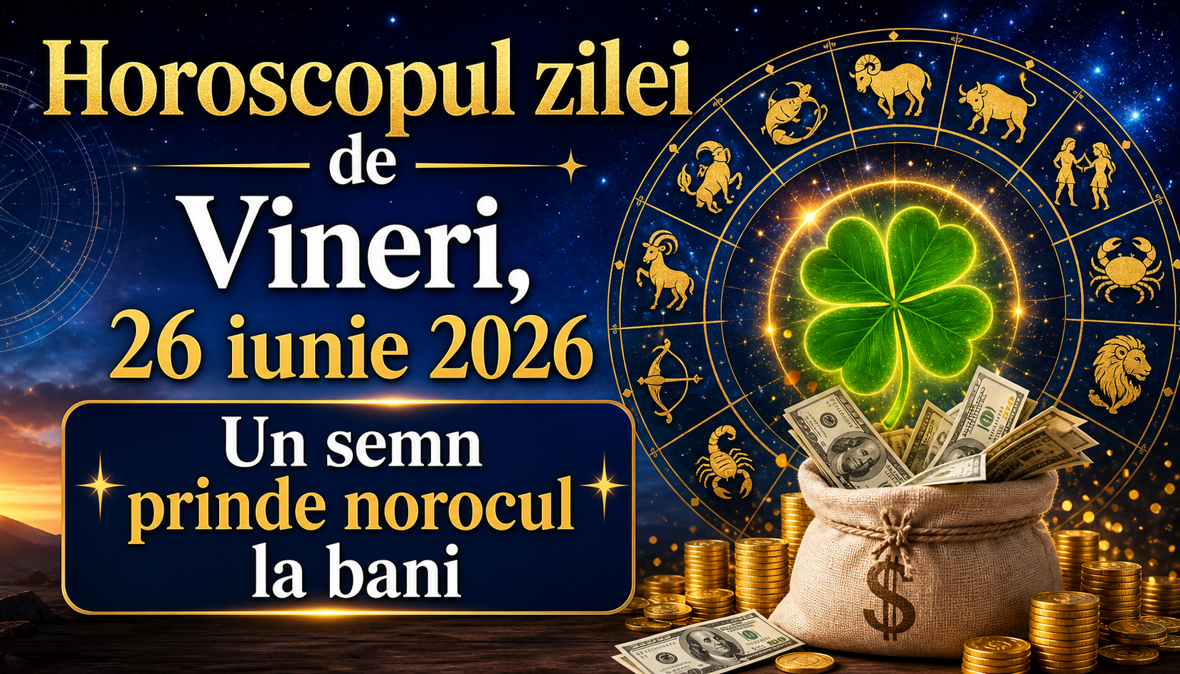Horoscopul zilei de Vineri, 26 iunie 2026. Un semn prinde norocul la bani