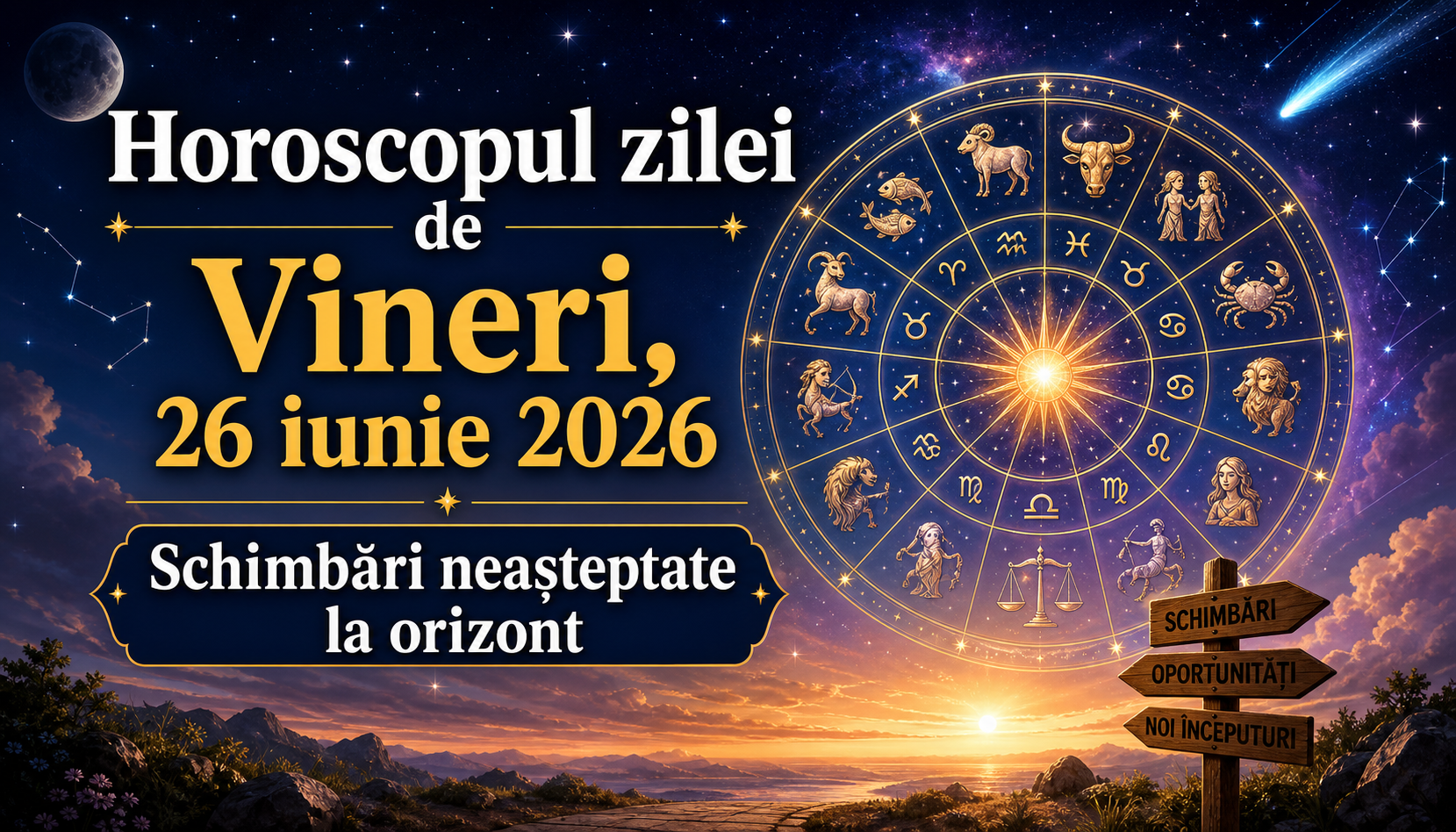 Horoscopul zilei de Vineri, 26 iunie 2026. Schimbări neașteptate la orizont