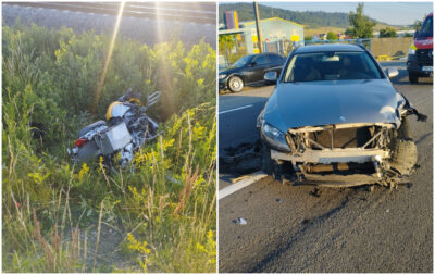 Clipe de groază la Dej! Manevra unui șofer de 20 de ani care a trimis un motociclist direct pe …