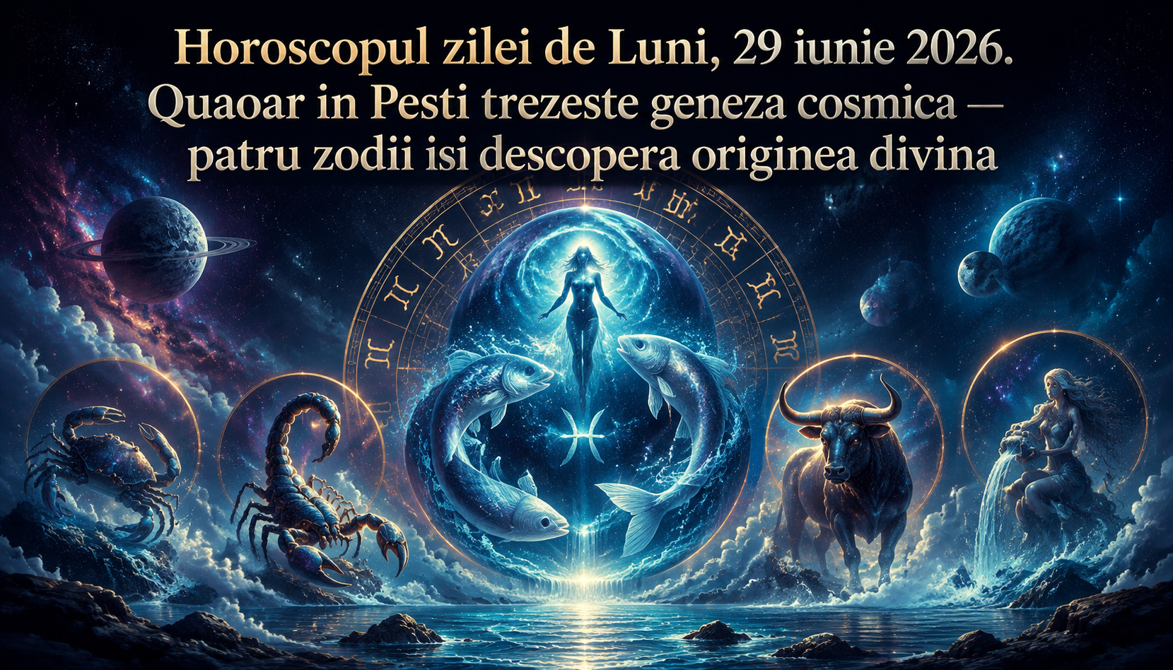 Horoscopul zilei de Luni, 29 iunie 2026. Quaoar in Pesti trezeste geneza cosmica — patru zodii isi descopera originea divina si intra intr-o era de creatie pura