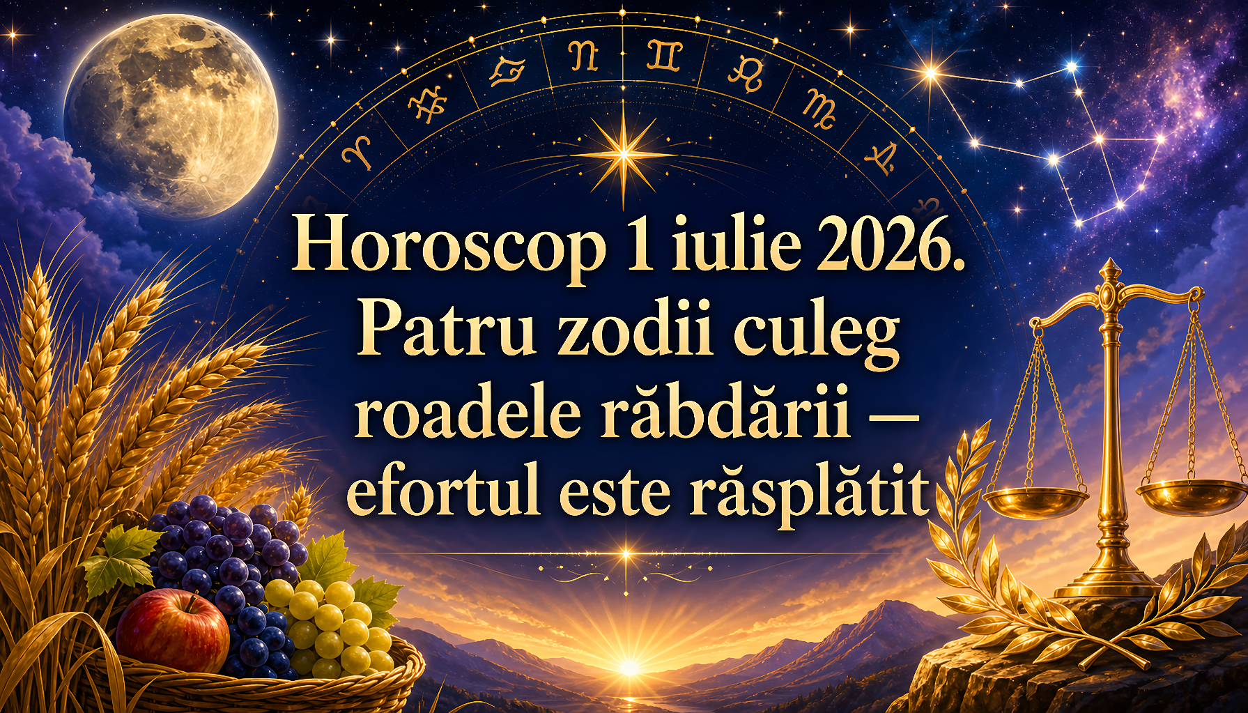 Horoscop 1 iulie 2026. Patru zodii culeg roadele răbdării — efortul este răsplătit