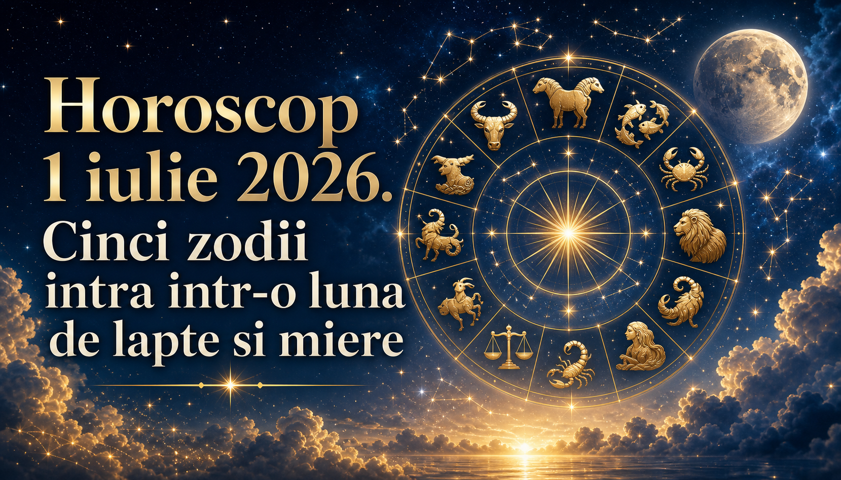 Horoscop 1 iulie 2026. Cinci zodii intra intr-o luna de lapte si miere — planetele le rasplatesc sacrificiile