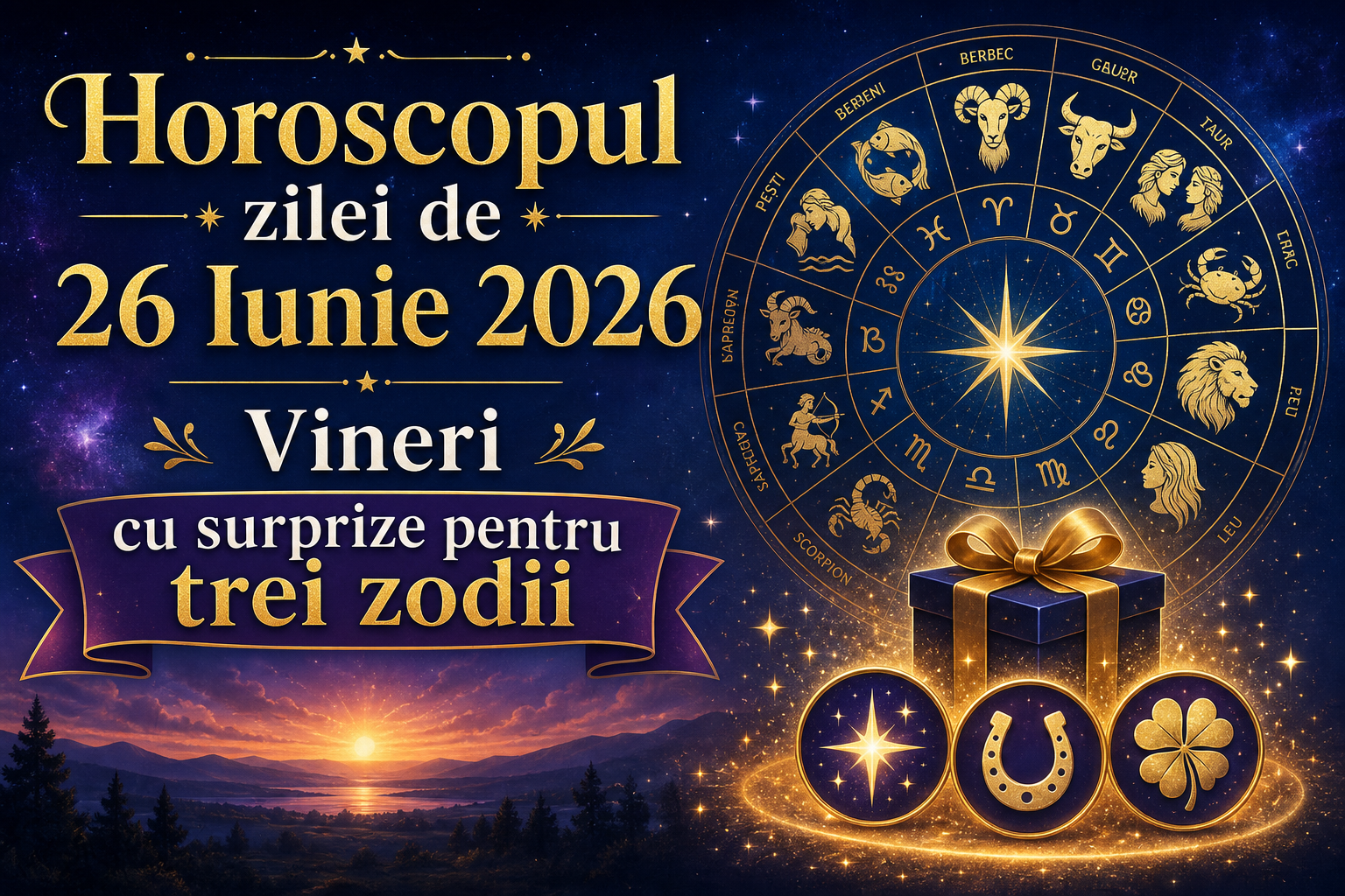 Horoscopul zilei de 26 Iunie 2026. Vineri cu surprize pentru trei zodii