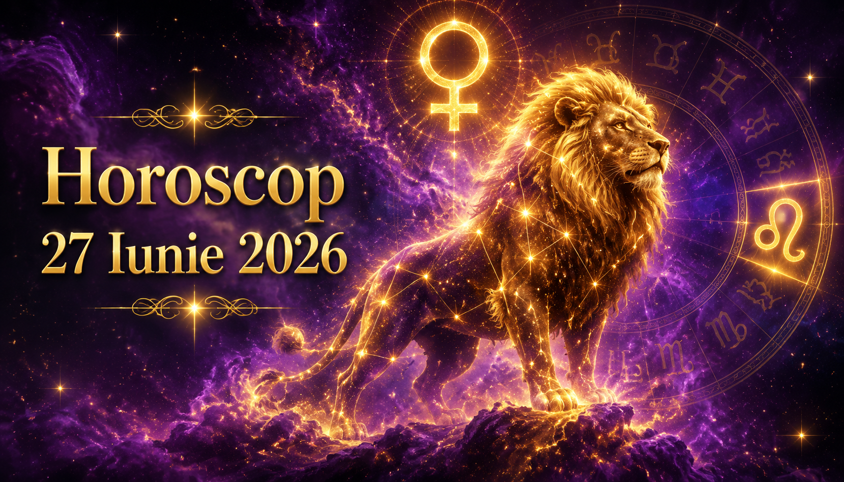 Horoscopul zilei de Sâmbătă, 27 iunie 2026. Venus intră în Leu și încinge spiritele — trei zodii au parte de o săptămână legendară