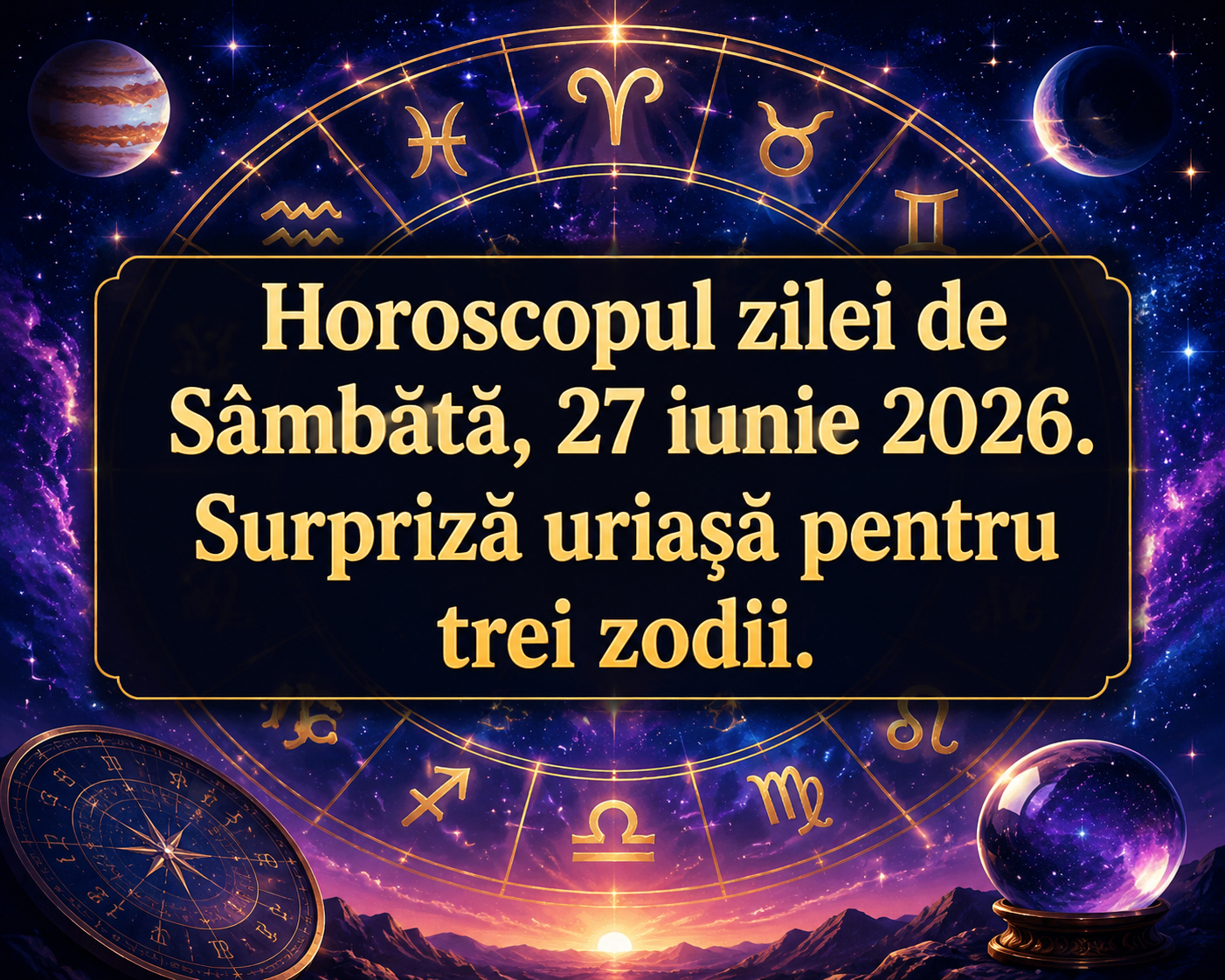Horoscopul zilei de Sâmbătă, 27 iunie 2026. Surpriză uriașă pentru trei zodii