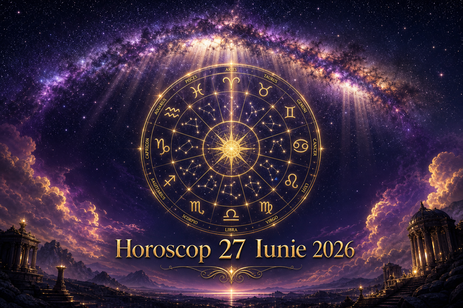 Horoscopul zilei de Sâmbătă, 27 iunie 2026. Calea Lactee se aliniază — trei zodii intră într-o săptămână de aur