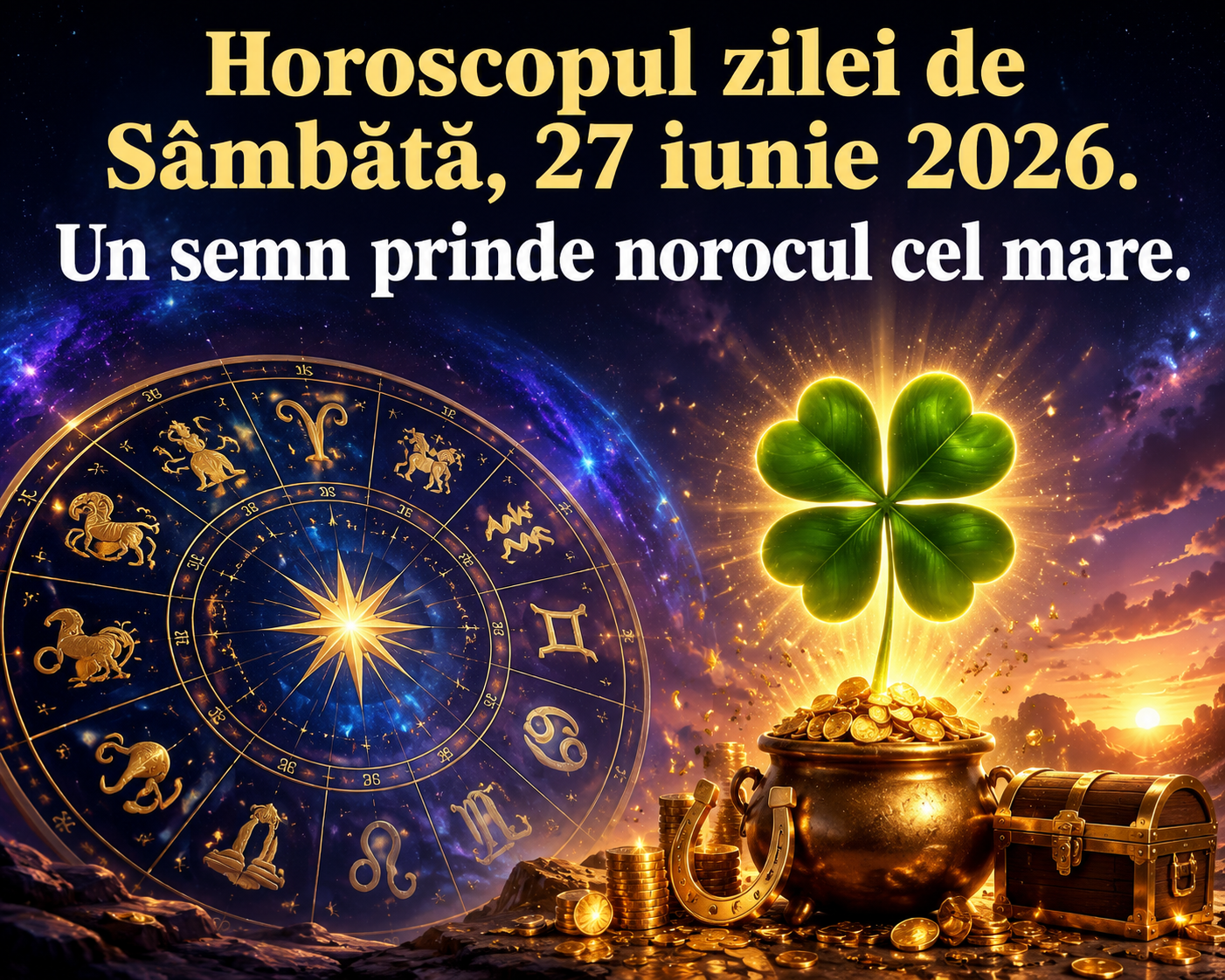 Horoscopul zilei de Sâmbătă, 27 iunie 2026. Un semn prinde norocul cel mare