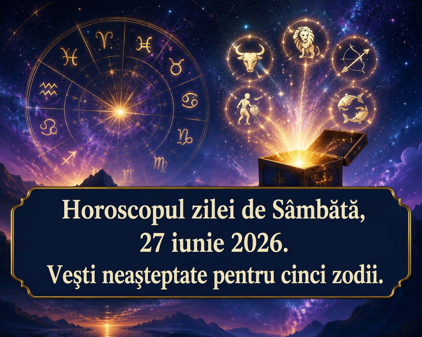 Horoscopul zilei de Sâmbătă, 27 iunie 2026. Vești neașteptate pentru cinci zodii