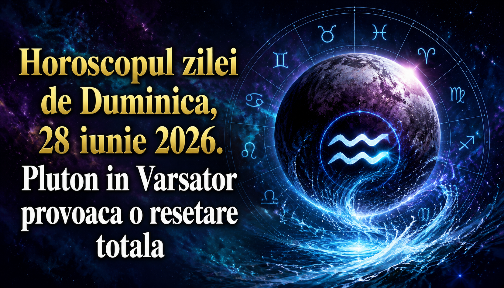 Horoscopul zilei de Duminică, 28 iunie 2026. Pluton în Vărsător provoacă o resetare totală — patru zodii își reinventează complet viața și atrag abundență neașteptată