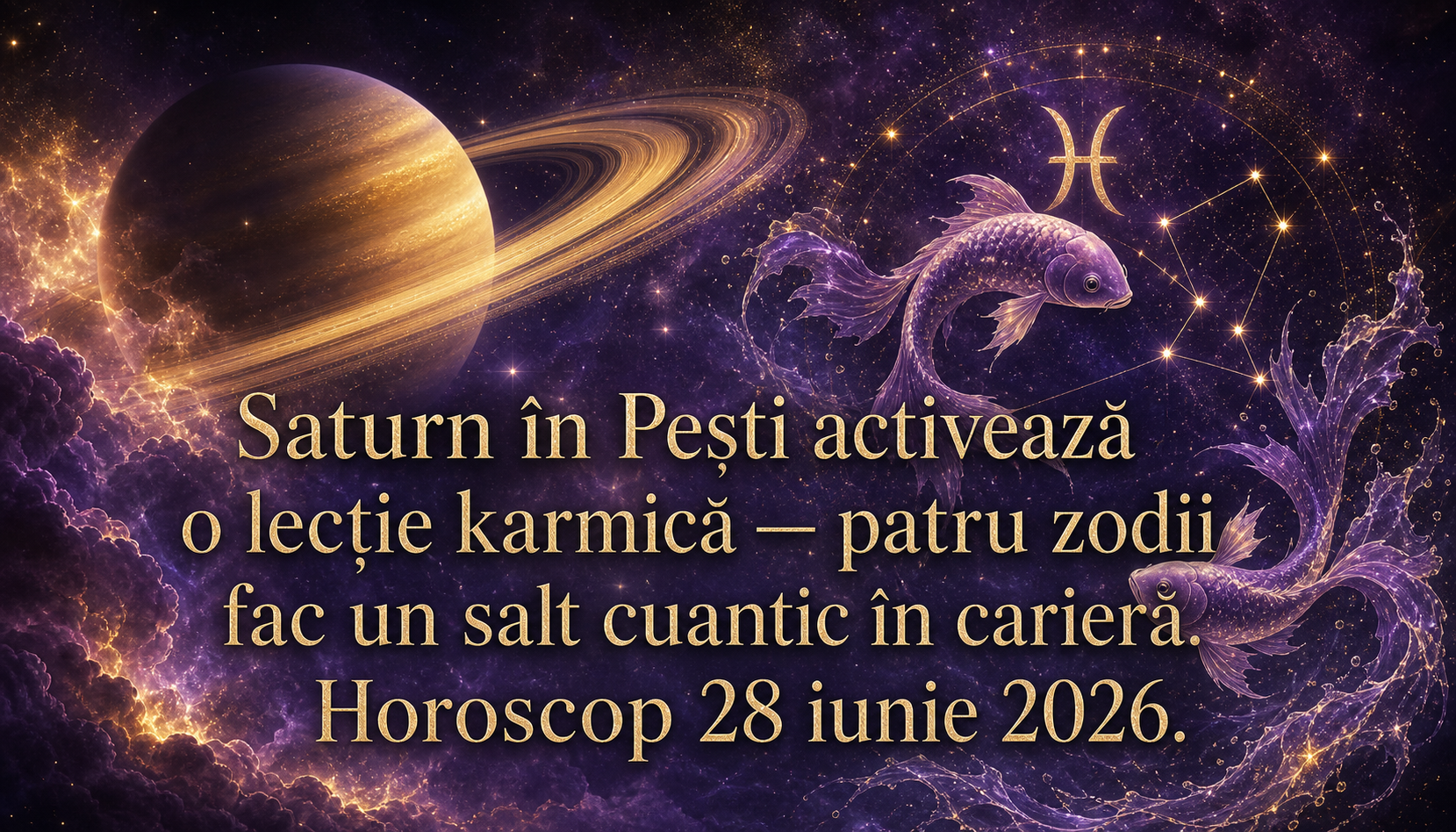 Horoscopul zilei de Duminică, 28 iunie 2026. Saturn în Pești activează o lecție karmică — patru zodii fac un salt cuantic în carieră