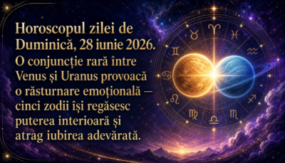 Horoscopul zilei de Duminică, 28 iunie 2026. O conjuncție rară între Venus și Uranus provoacă o răsturnare emoțională — cinci zodii își regăsesc puterea interioară și atrag iubirea adevărată