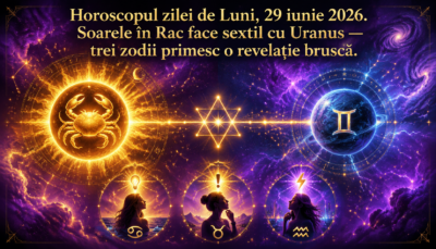 Horoscopul zilei de Luni, 29 iunie 2026. Soarele în Rac face sextil cu Uranus — trei zodii primesc o revelație bruscă care le eliberează inima