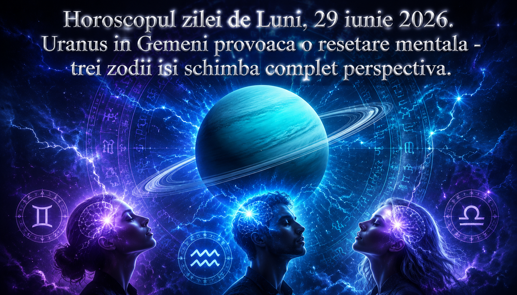 Horoscopul zilei de Luni, 29 iunie 2026. Uranus în Gemeni provoacă o resetare mentală — trei zodii își schimbă complet perspectiva și fac alegeri radicale care le rescriu destinul