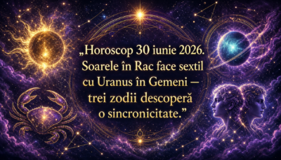 Horoscopul zilei de Marți, 30 iunie 2026. Soarele în Rac face sextil cu Uranus în Gemeni — trei zodii descoperă o sincronicitate care le va rescrie destinul