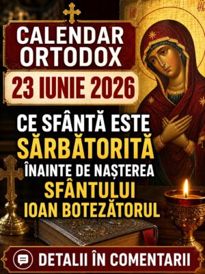 Calendar Ortodox 23 Iunie 2026. Ce Sfântă este sărbătorită înainte de nașterea Sfântului Ioan Botezătorul