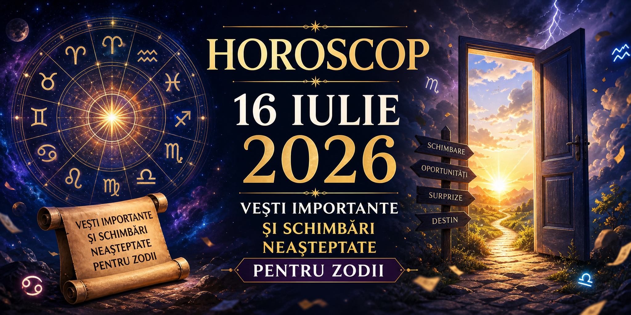 Horoscop 16 iulie 2026 Vești importante și schimbări neașteptate pentru zodii
