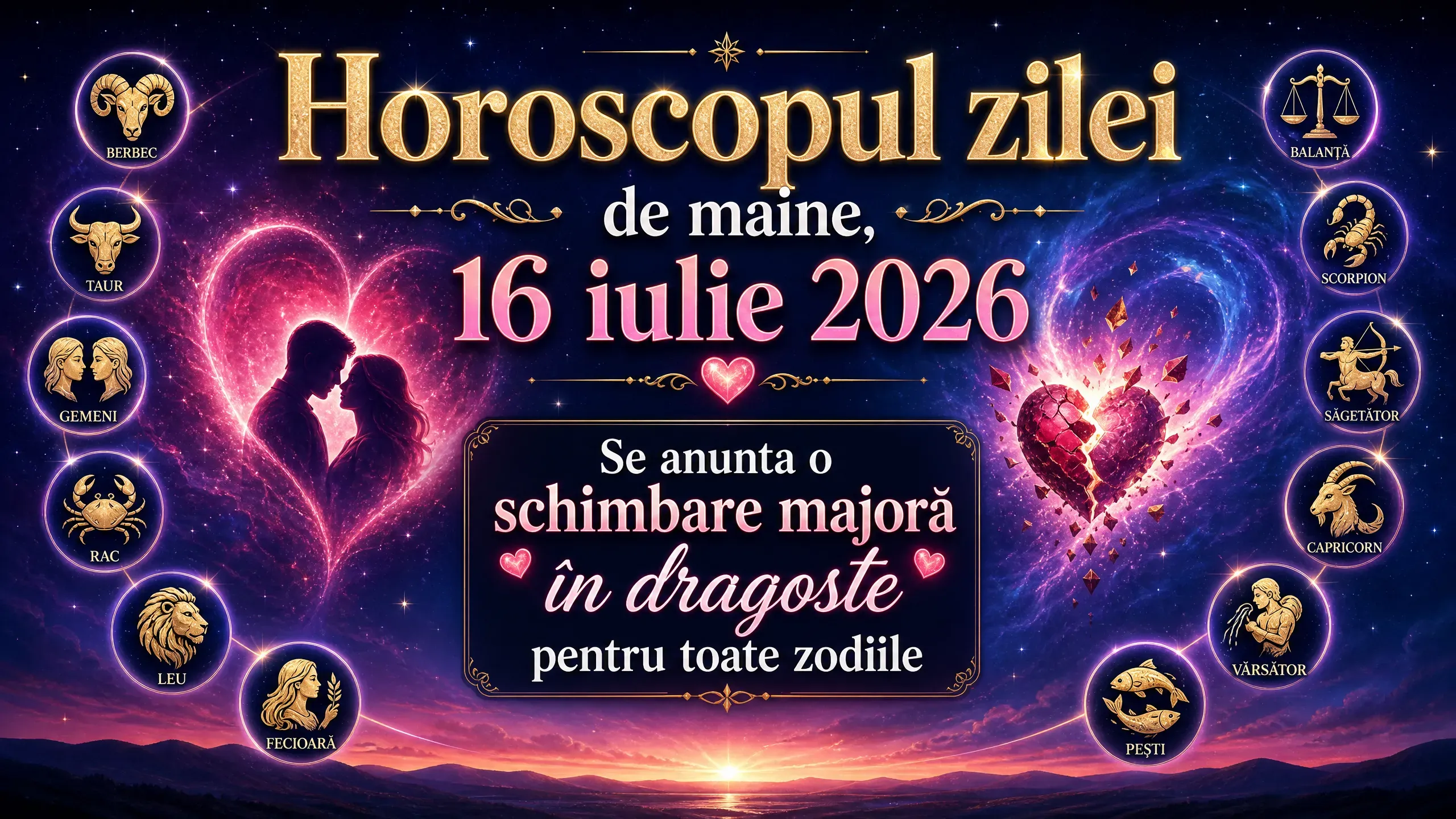 Horoscopul zilei de mâine, 16 iulie 2026. Surprize plăcute pentru trei zodii norocoase