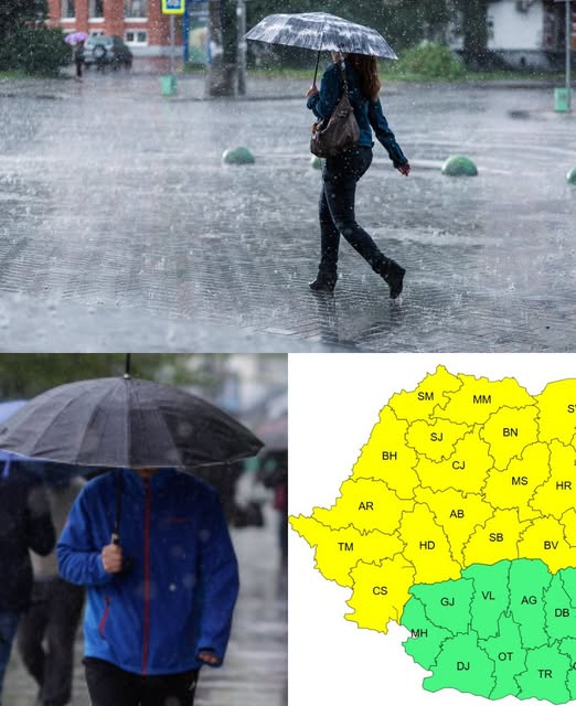 Vremea o ia razna în România! Cod galben de furtuni și grindină: Harta zonelor vizate de meteorologi