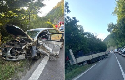 Accident pe Valea Oltului. O șoferiță a intrat cu mașina pe contrasens și s-a …
