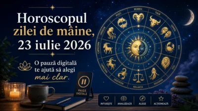 Horoscopul zilei de mâine, 23 iulie 2026. O pauză digitală te ajută să alegi mai clar