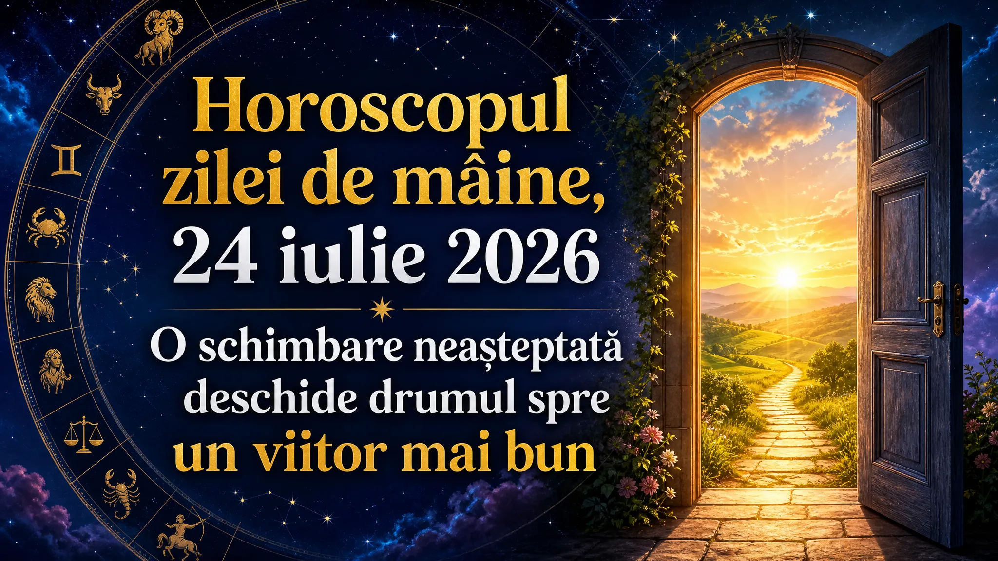 Horoscopul zilei de mâine, 24 iulie 2026. O schimbare neașteptată deschide drumul spre un viitor mai bun