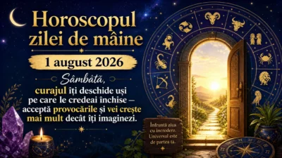 Horoscopul zilei de mâine, 1 august 2026. Sâmbătă, curajul îți deschide uși pe care le credeai închise — acceptă provocările și vei crește mai mult decât îți imaginezi
