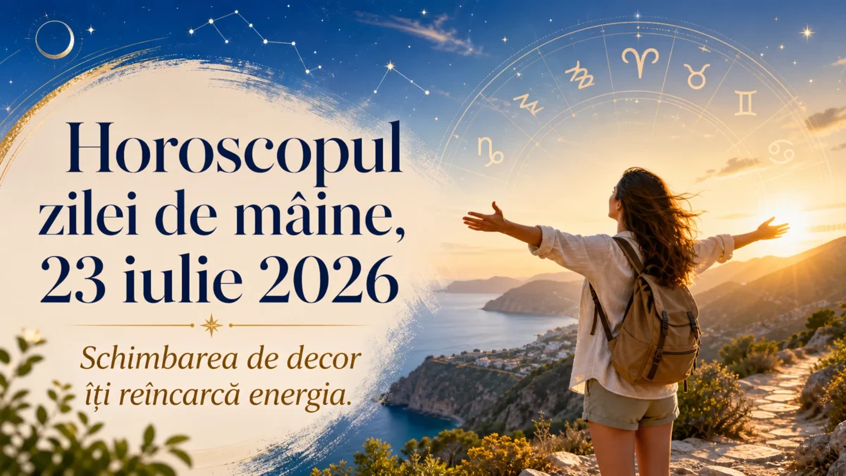 Horoscopul zilei de mâine, 23 iulie 2026. Schimbarea de decor îți reîncarcă energia