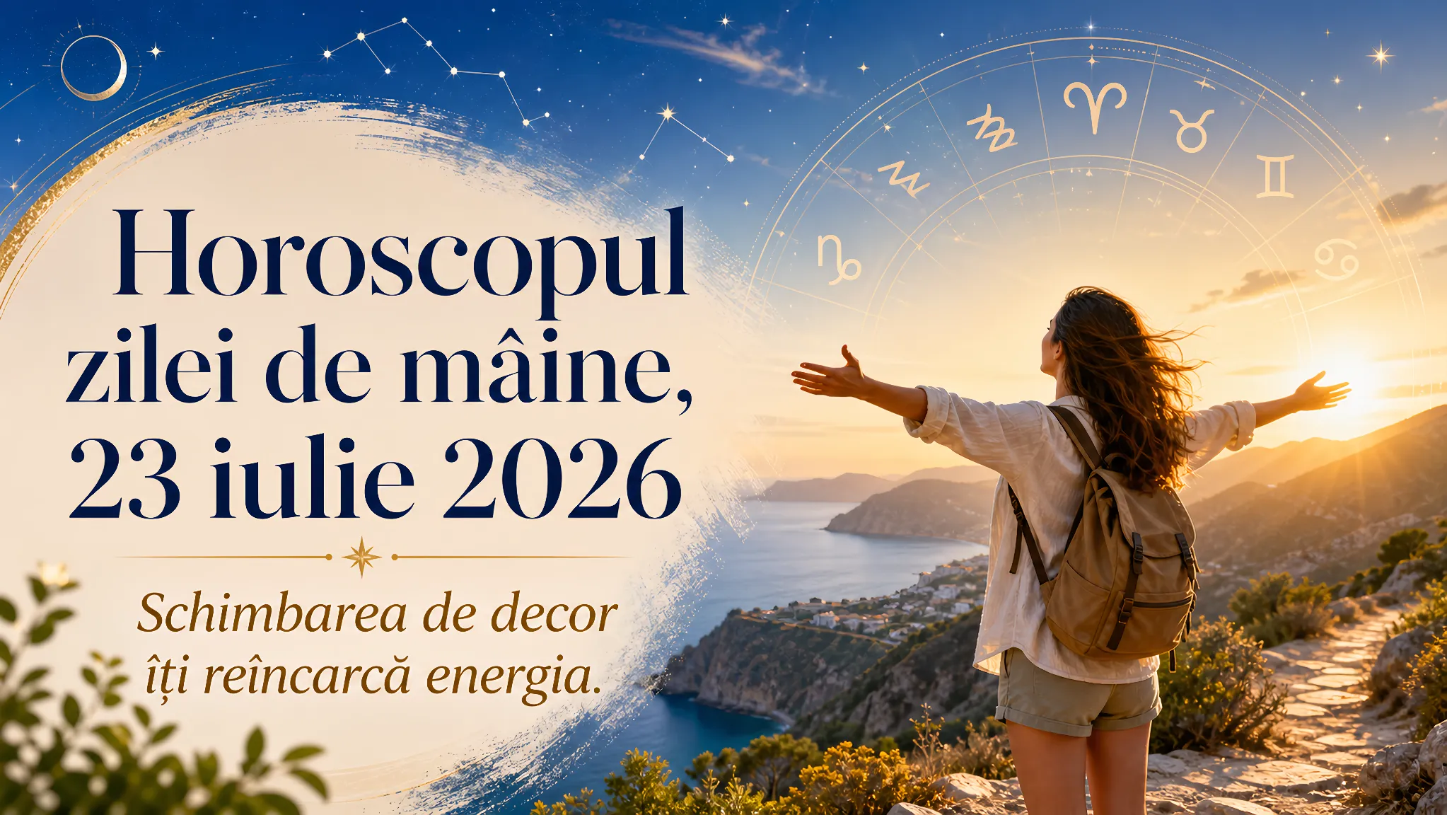 Horoscopul zilei de mâine, 23 iulie 2026. Schimbarea de decor îți reîncarcă energia