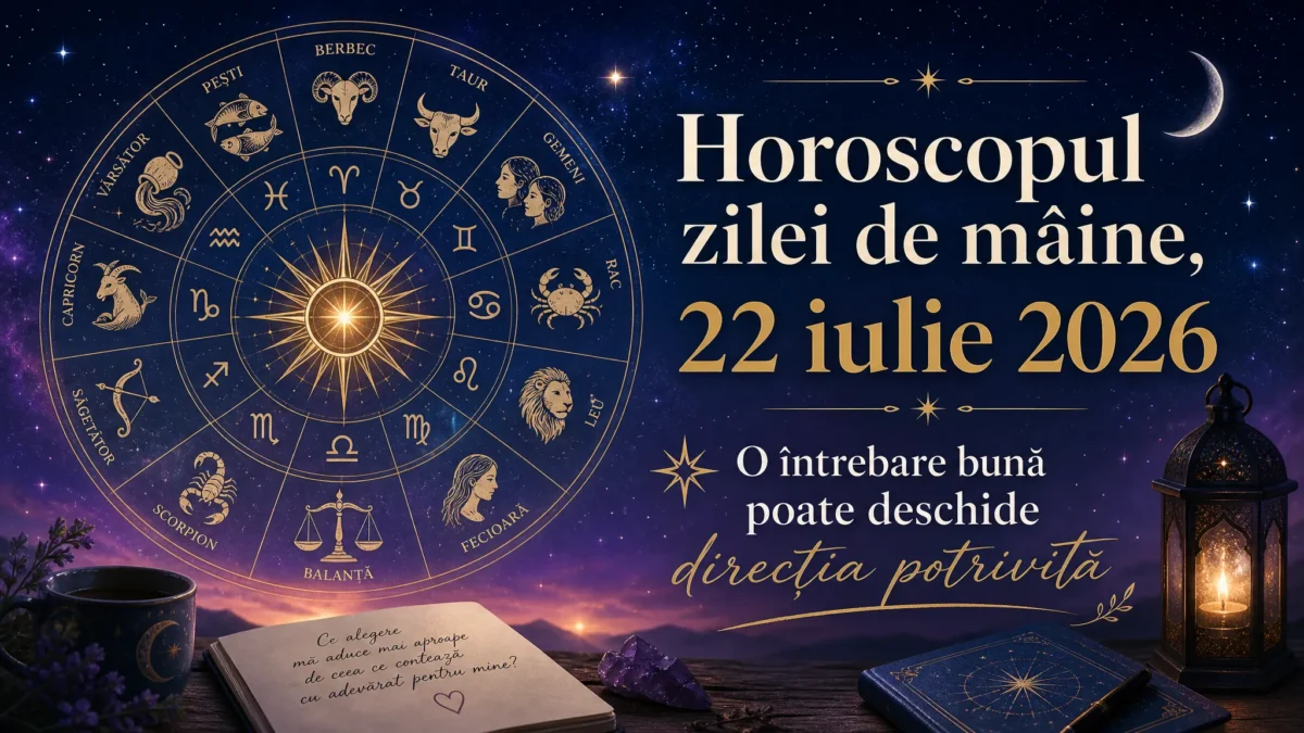 Horoscopul zilei de mâine, 22 iulie 2026. O întrebare bună poate deschide direcția potrivită