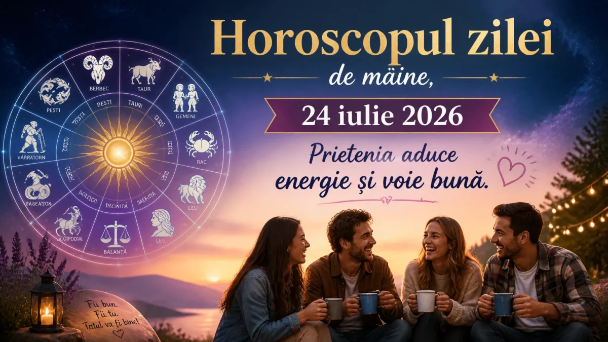 Horoscopul zilei de mâine, 24 iulie 2026. Prietenia aduce energie și voie bună