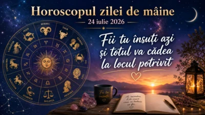 Horoscopul zilei de mâine, 24 iulie 2026. Fii tu însuți azi și totul va cădea la locul potrivit