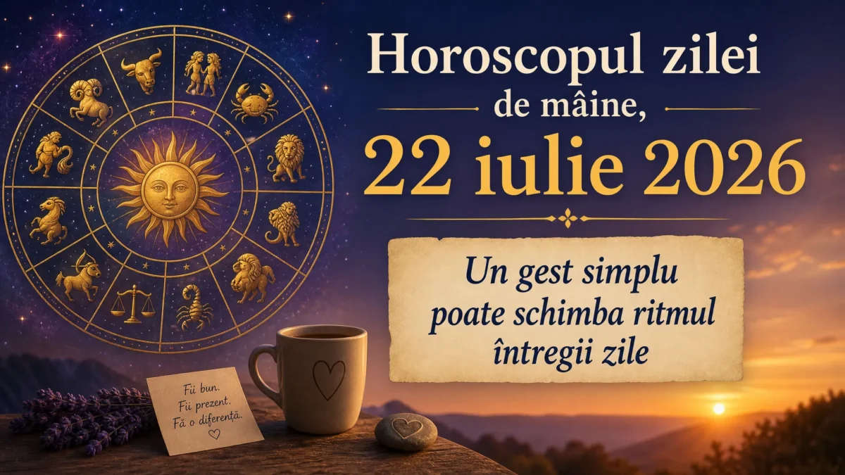 Horoscopul zilei de mâine, 22 iulie 2026. Un gest simplu poate schimba ritmul întregii zile