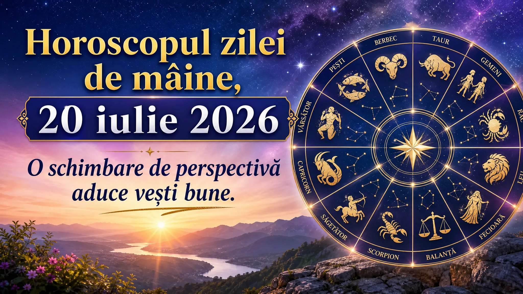 Horoscopul zilei de mâine, 20 iulie 2026. O schimbare de perspectivă aduce vești bune