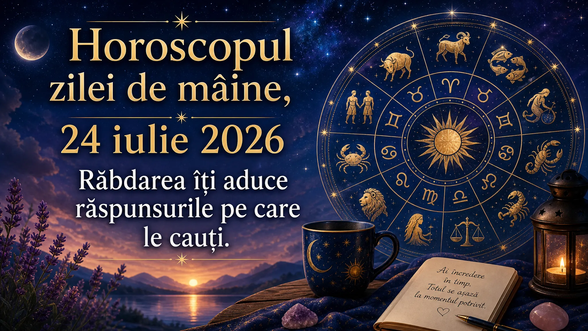 Horoscopul zilei de mâine, 24 iulie 2026. Răbdarea îți aduce răspunsurile pe care le cauți