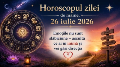 Horoscopul zilei de mâine, 26 iulie 2026. Emoțiile nu sunt slăbiciune – ascultă ce ai în inimă și vei găsi direcția