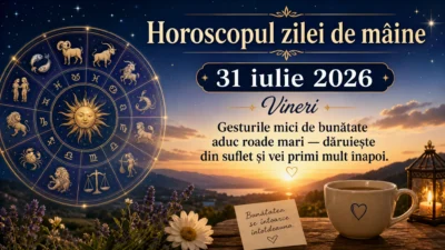 Horoscopul zilei de mâine, 31 iulie 2026. Vineri, gesturile mici de bunătate aduc roade mari — dăruiește din suflet și vei primi mult înapoi