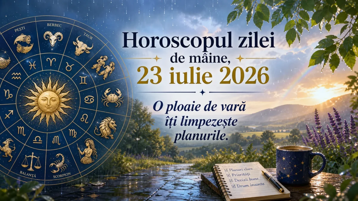 Horoscopul zilei de mâine, 23 iulie 2026. O ploaie de vară îți limpezește planurile