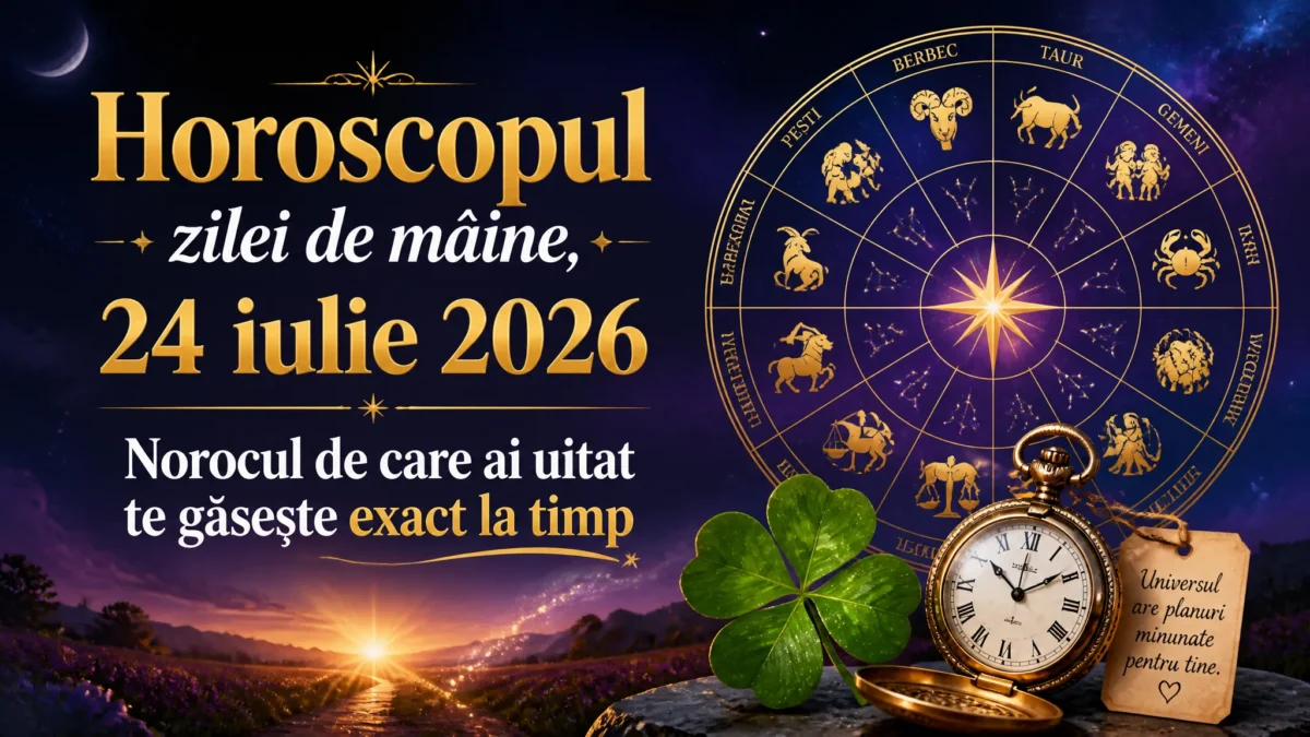 Horoscopul zilei de mâine, 24 iulie 2026. Norocul de care ai uitat te găsește exact la timp