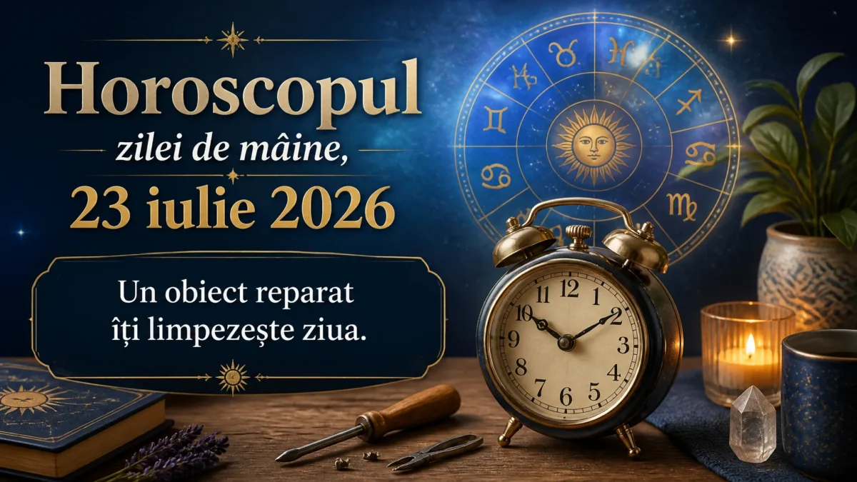 Horoscopul zilei de mâine, 23 iulie 2026. Un obiect reparat îți limpezește ziua