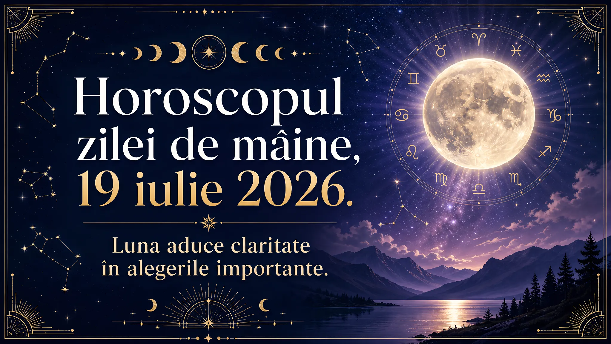 Horoscopul zilei de mâine, 19 iulie 2026. Luna aduce claritate în alegerile importante