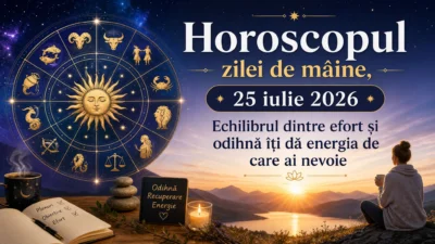 Horoscopul zilei de mâine, 25 iulie 2026. Echilibrul dintre efort și odihnă îți dă energia de care ai nevoie