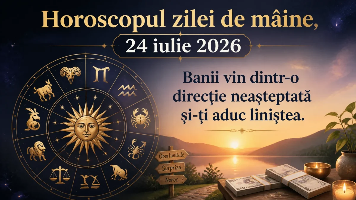 Horoscopul zilei de mâine, 24 iulie 2026. Banii vin dintr-o direcție neașteptată și-ți aduc liniștea